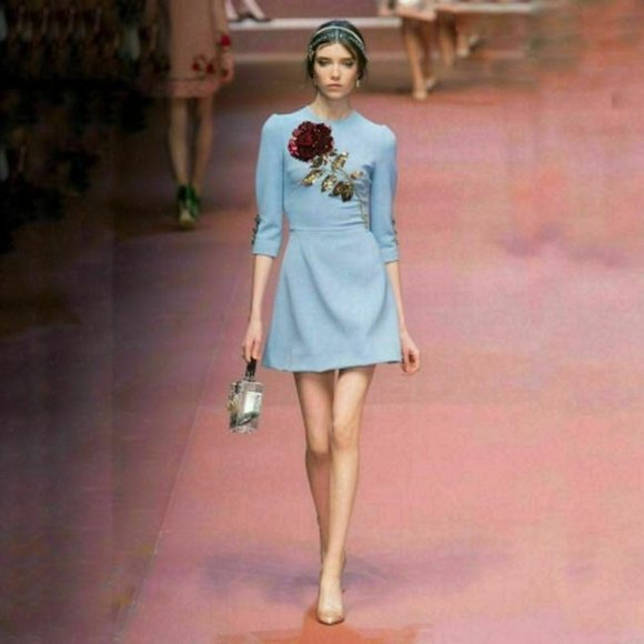 Dolce And Gabbana Blue Short Night Out Dress Size 40 IT S US - Picture 3 of 15